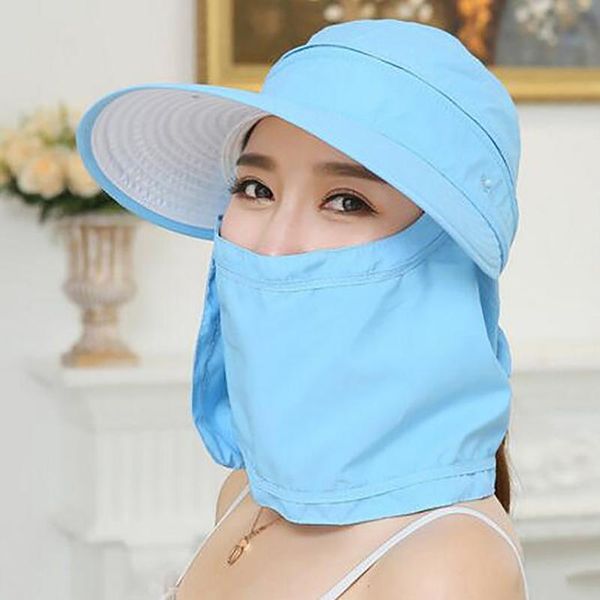 

women's foldable sun hat uv protection wide brim summer beach face neck hats for women outdoor, Black;white