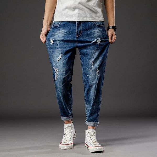 

men's jeans jeans of big sizes, 28 to 46, torn, summer fashion 4x5x, Blue