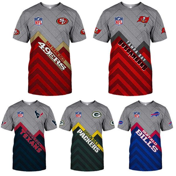 

team complete digital printing lovers sports candy color mesh quick drying sports t-shirt american football short sleeve, Black;white