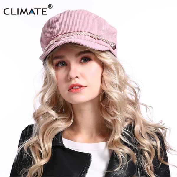 Mulheres Navy Cap moda marinheiro chapéus militar Caps Corduroy punk chapéu de rebite legal marinho para mulher Lady Wide Brim