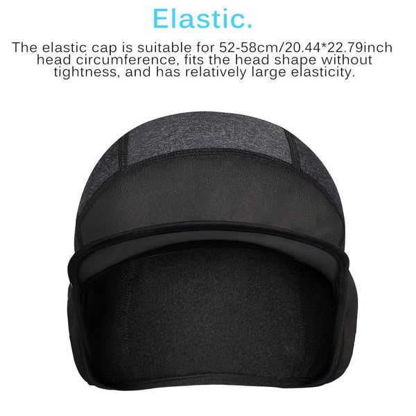

cycling caps & masks outdoor winter windproof warm fleece bike hat breathable sport skiing snowboard running helmet liner cap, Black