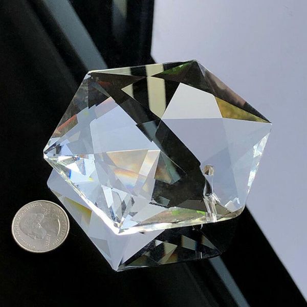 

art judaism hanging ornament craft large 100mm crystal chandelier glass part clear faceted hexagram prisms pendant novelty items