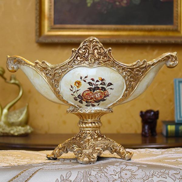 

vases vintage art european style resin vase luxury golden dried flowers home office accessories interior vaas flower pot eh50va