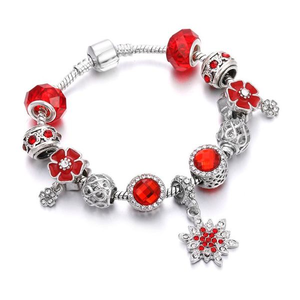

link, chain vintage luxury red charm bracelets&bangles women jewelry crystal beads female wedding lover gifts diy bracelet pulseira european, Black
