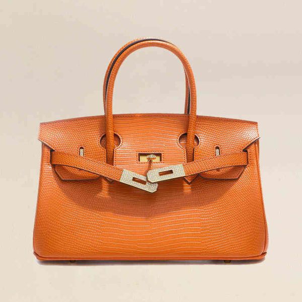 

cross border foreign trade lizard leather handbag horizontal platinum bag diamond inlaid hardware women's single shoulder