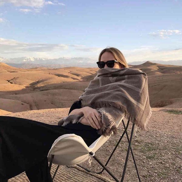 

scarves swedish minority tot wool scarf female jacquard square winter thickened oversized cashmere shawl geometric, Blue;gray
