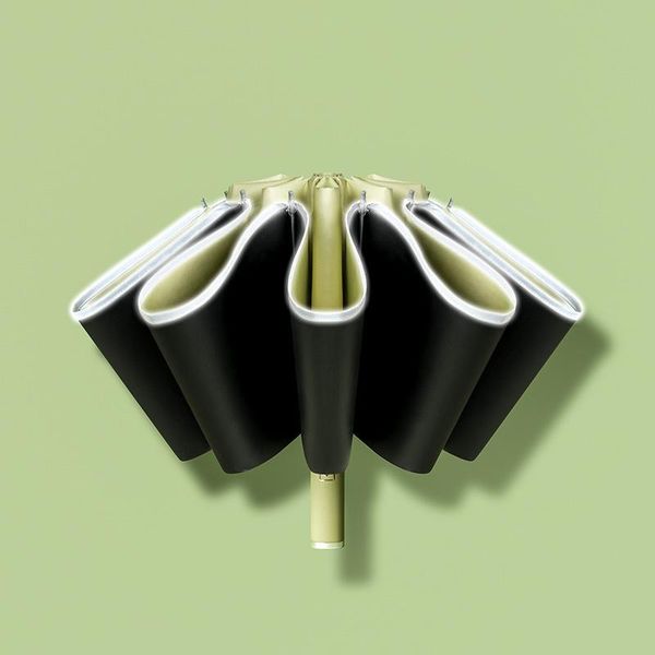 

umbrellas reflective full-automatic reverse umbrella folding for vehicle double sunshade with black glue sunshine and rain