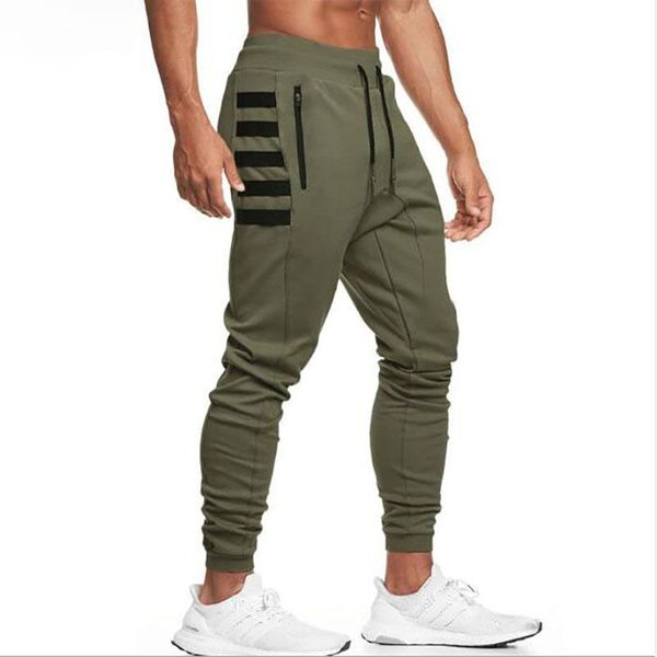 

men's pants men fitness casual elastic bodybuilding clothing navy sweatpants joggers 2021, Black