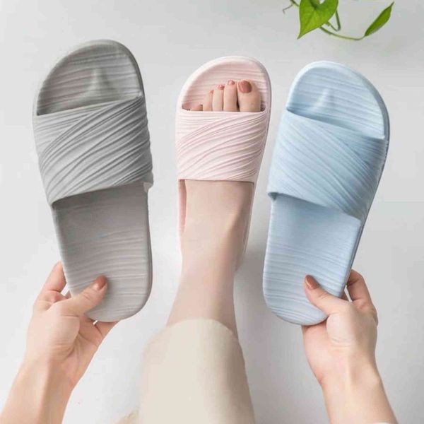 

female slippers summer home indoor bathroom slippers bath soft bottom stripe male cool couple