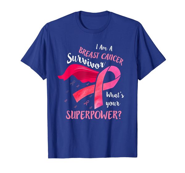 

i am a breast cancer survivor what s your superpower t-shirt, White;black