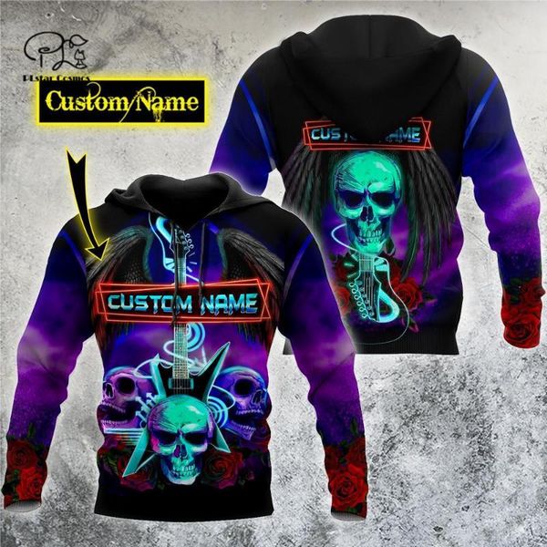

men's hoodies & sweatshirts plstar cosmos 3dprinted est customize name skull rock punk harajuku streetwear unique casual hoodies/swea, Black
