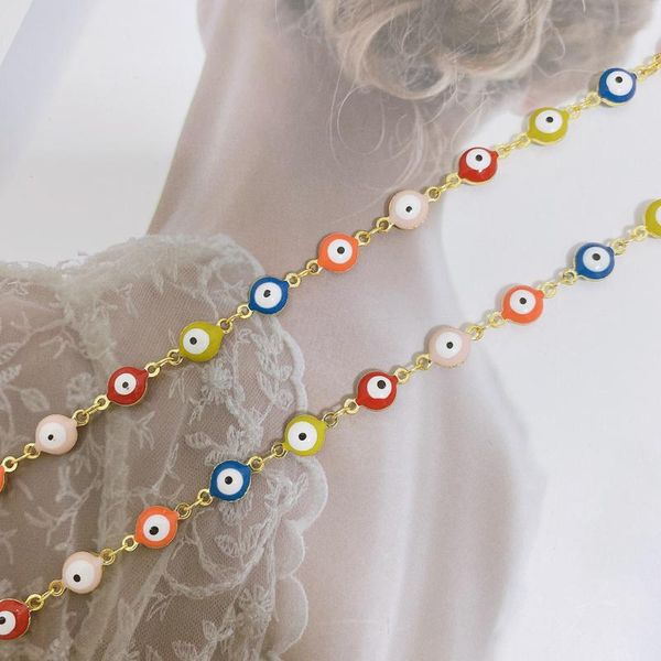 

chains 10meter/roll selling jewelry accessory enamel colorful eyes, Silver
