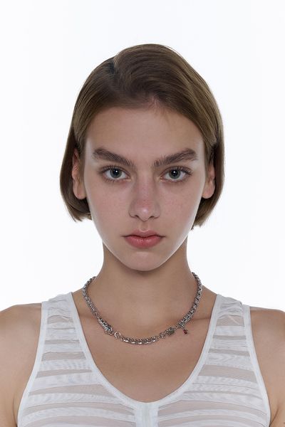 

2021 symbol element kvk necklace web celebrity fashion choker necklaces splicing ruby, Golden;silver