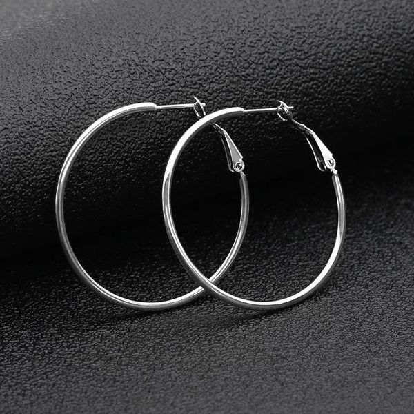 

hoop & huggie earrings for women stainless steel rose gold black earring fashion jewelry gifts woman accessories simple sweet, Golden;silver