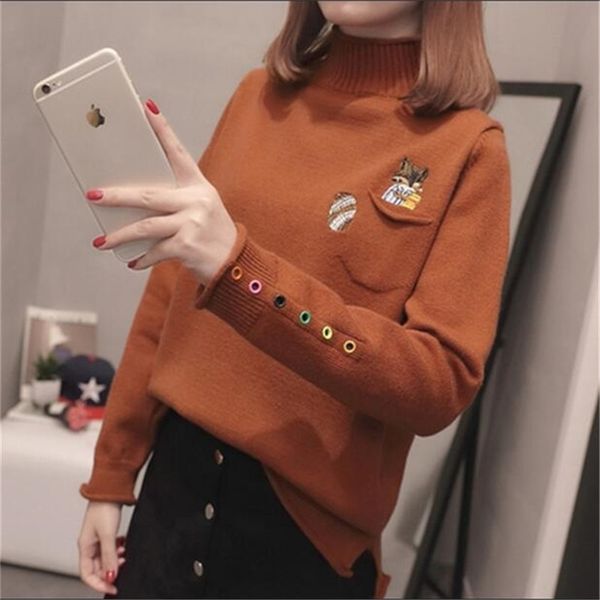 

women's spring sweaters casual long sleeve pullover autumn warm sweater women 210427, White;black