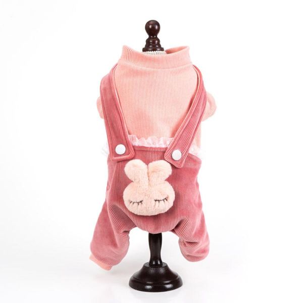 

cute dog winter coat thick four feet cotton clothes puppy warm pet keep costume apparel (pink,s)