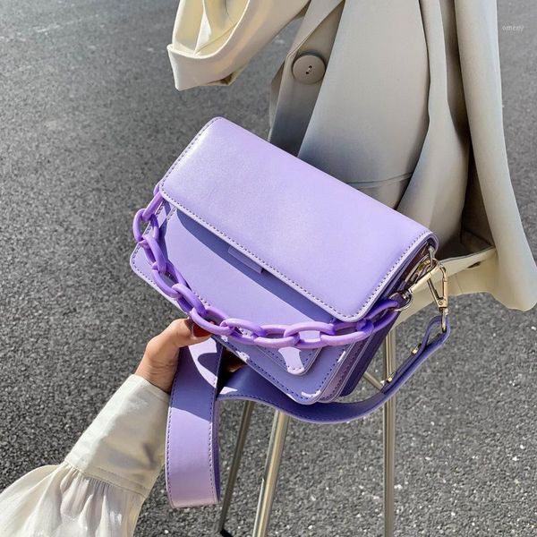 

evening bags light colors mini flap bag fashion chain female crossbody pu leather shoulder for women 2021 young girl purple handbags1