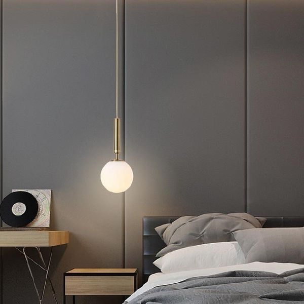 

pendant lamps nordic long-line single head ceiling chandelier for living room bedroom bedside lamp kitchen restaurant glass