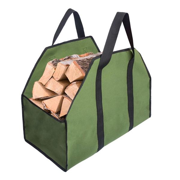 

holder portable large with handles firewood storage package camping waterproof canvas log carrier bag outdoor wood tote indoor bags