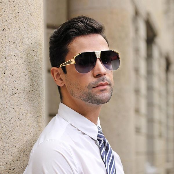 

sunglasses retro big frame men's fashion trend, White;black