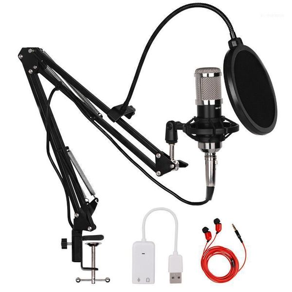 

bm800 microphone, 360Â° universal deskbedside cantilever bracket anchor live broadcast condenser microphone set black11