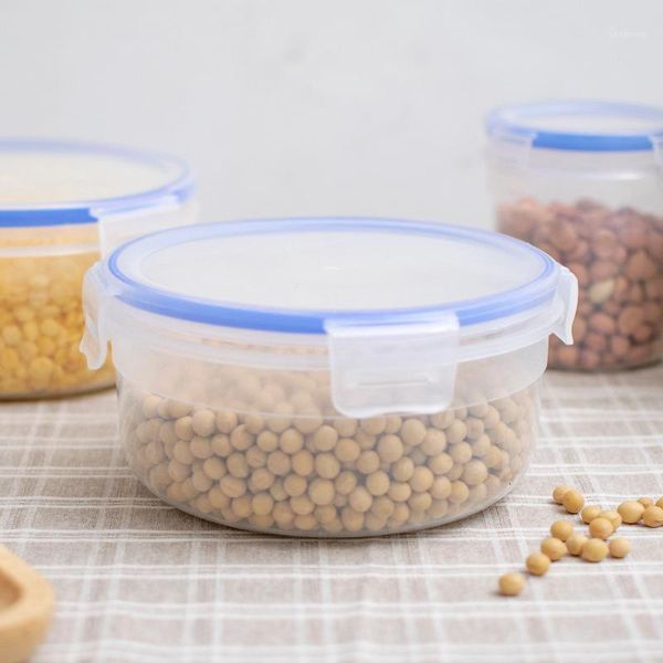 

storage bottles & jars 1.4l transparent round box plastic grade pp sealed lunch