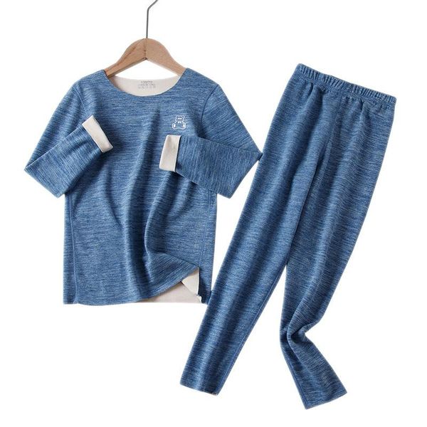 

pajamas children thermal underwear girls sets long johns for boys teens homewear clothing autumn winter kids pijamas sleepwear, Blue;red