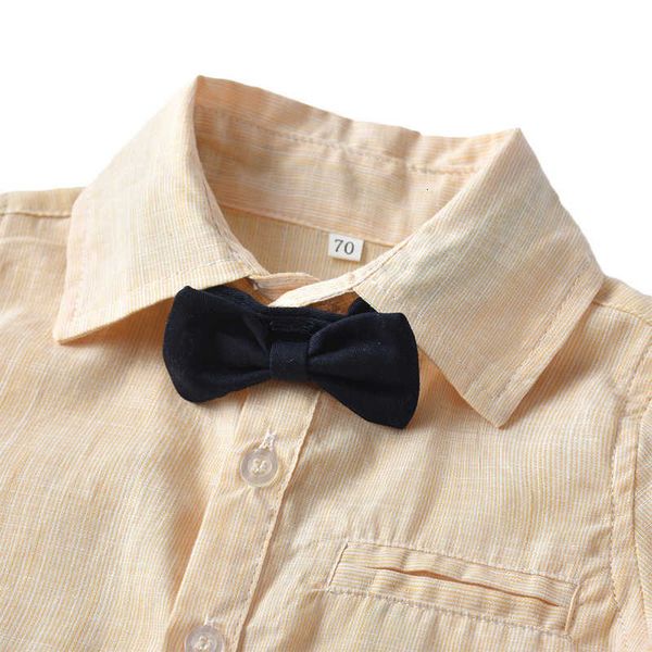 

children's wear children's spring bow shirt suspender suit children's wear, Blue