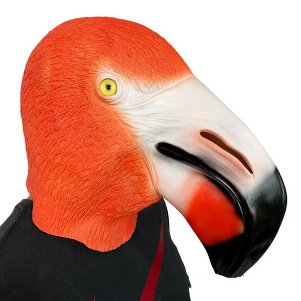 

party masks funny flamingo head bird cosplay latex animal masquerade birthday easter halloween props horror organize an activity