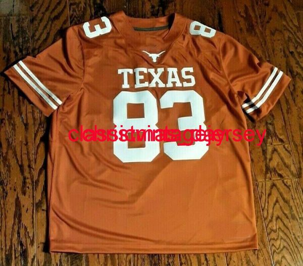 

stitched texas longhorns #83 home jersey embroidery custom xs-5xl 6xl, Black