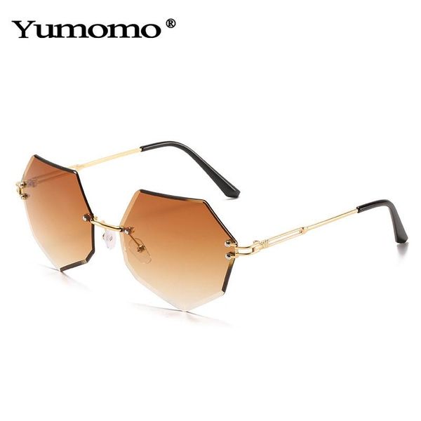 

fashion irregular sunglasses women vintage gradient color eyewear men trending polygon sun glasses shades uv400, White;black