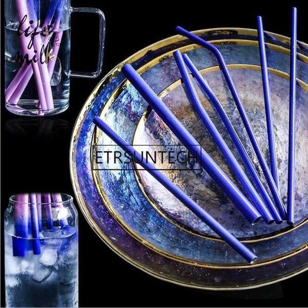 

drinking straws 100pcs stainless steel induction temperature color change reusable metal bar accessories