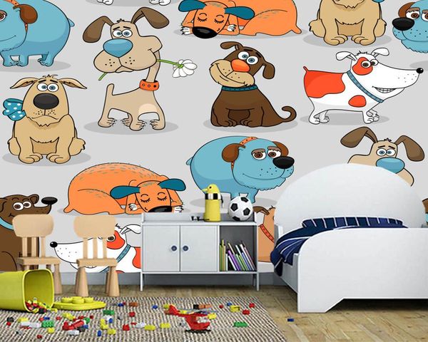 

wallpapers custom papel de parede infantil, cartoon dog mural for living room bedroom background decoration wallpaper