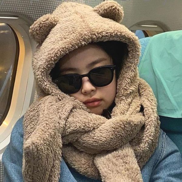 

beanie/skull caps bear ears autumn and winter earmuffs, scarves, hats, imitation lamb wool, cold warm, Blue;gray