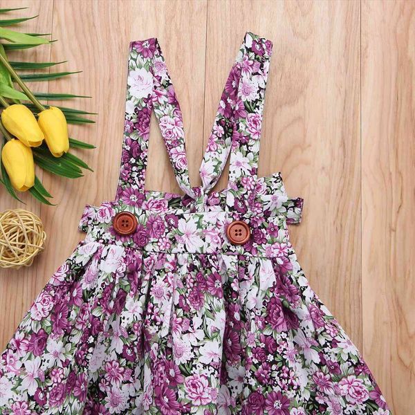 

newborn toddler baby girls floral womens skirt party princess bib strap outfits, Blue