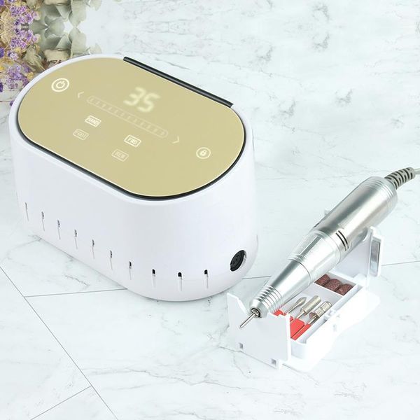 

green rechargeable nail drill manicure machine professional touch screen 60w kit electric & accessories1