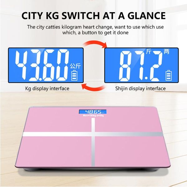 

smart scales weight scale battery power lcd temperature display tempered glass intellisense electronic body for household