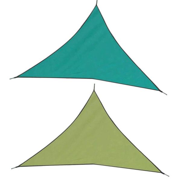 

shade 99 -2 pcs waterproof triple-cornered sun shelter awning parasol canopy garden patio sail cloth-green & light green