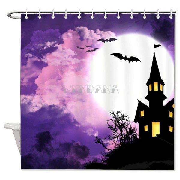 

halloween spooky house shower curtains decorative polyester waterproof bath curtains for bathroom holiday decor 72 inches long