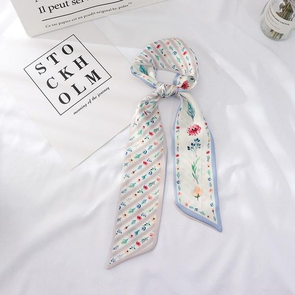

scarves spring summer ins style long silk scarf women temperament all-match professional headband hair ornament sj517, Blue;gray