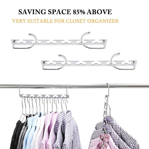 

hangers & racks 2pcs magic clothes smart closet saver pack of 6 heavy-duty space saving wonder hanger wardrobe organizer system