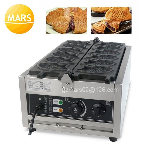 

commercial 220v 110v waffle cone maker non stick fish shape machine taiyaki iron plate cake oven bread makers