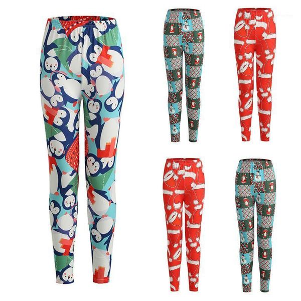 

yoga outfit women's high waist legging pants christmas print sports clothing for girls leggin fitness home tie feet sweatpants