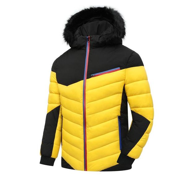 

men's jackets winter hooded cotton jacket with removable thickening plus fleece warmth detachable collar built-in pockets, Black;brown