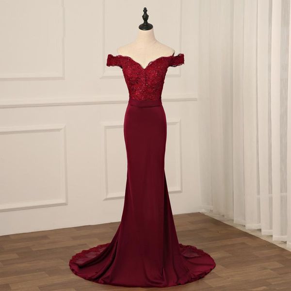 

party dresses jiayigong burgundy evening dress backless long mermaid lace beading bride banquet prom, White;black