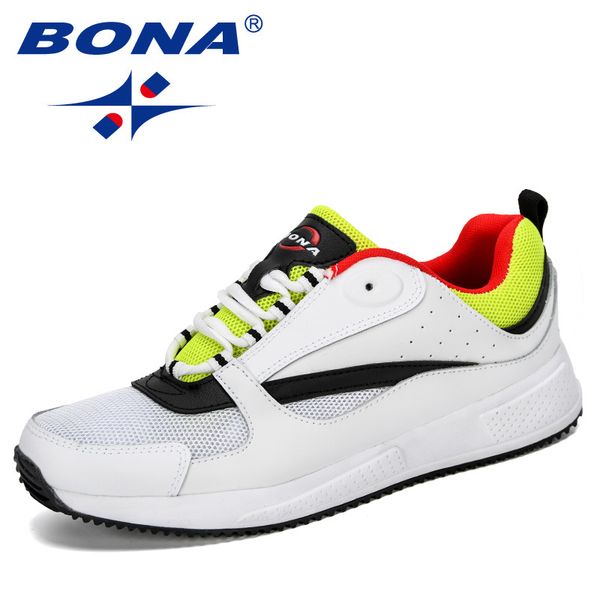

bona 2019 new designers cow split mesh men running shoes outdoor sneakers outsole athletic sport shoes training zapatills trendy