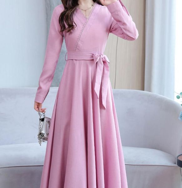 

2021 spring and autumn fashion long sleeve women's dress @96, Black;gray