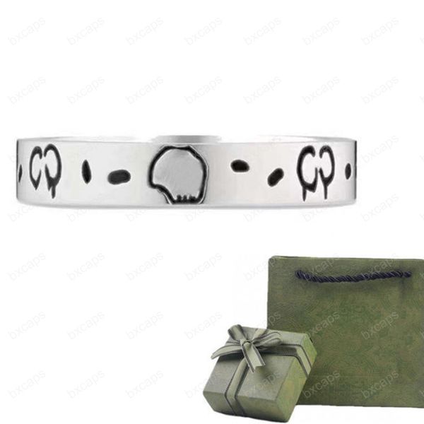 

4mm 6mm designer letter love band rings for women men luxurys designers g rings fashion jewelry couples nice gift 5-11 d2112291z, Silver