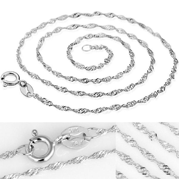 

fashion jewelry silver plated water wave ripple necklace chain chains