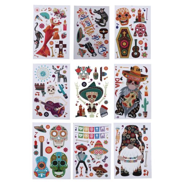 

window stickers 9pcs dia de muertos pvc festival party decors